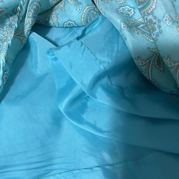 GAP Blue Floral Paisley 100% Silk Halter Dress Women's Size 0 - Picture 4 of 7